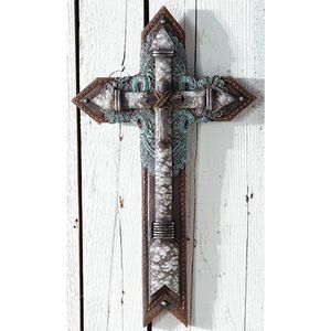 NWOT Montana West Rustic Boho Chic Southwestern Marbled Arrow Wall Cross